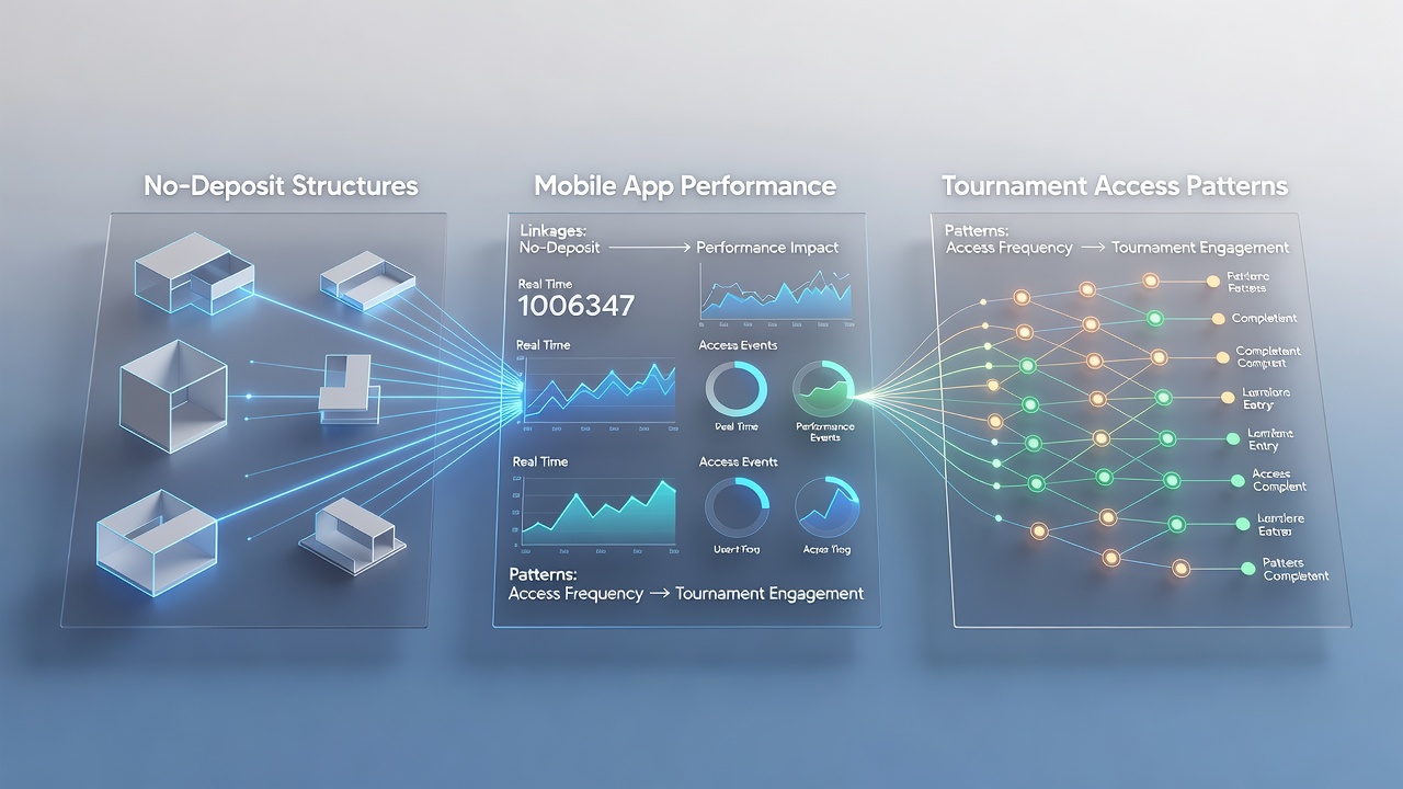 Mobile app interface showing tournament access options alongside no-deposit incentive indicators