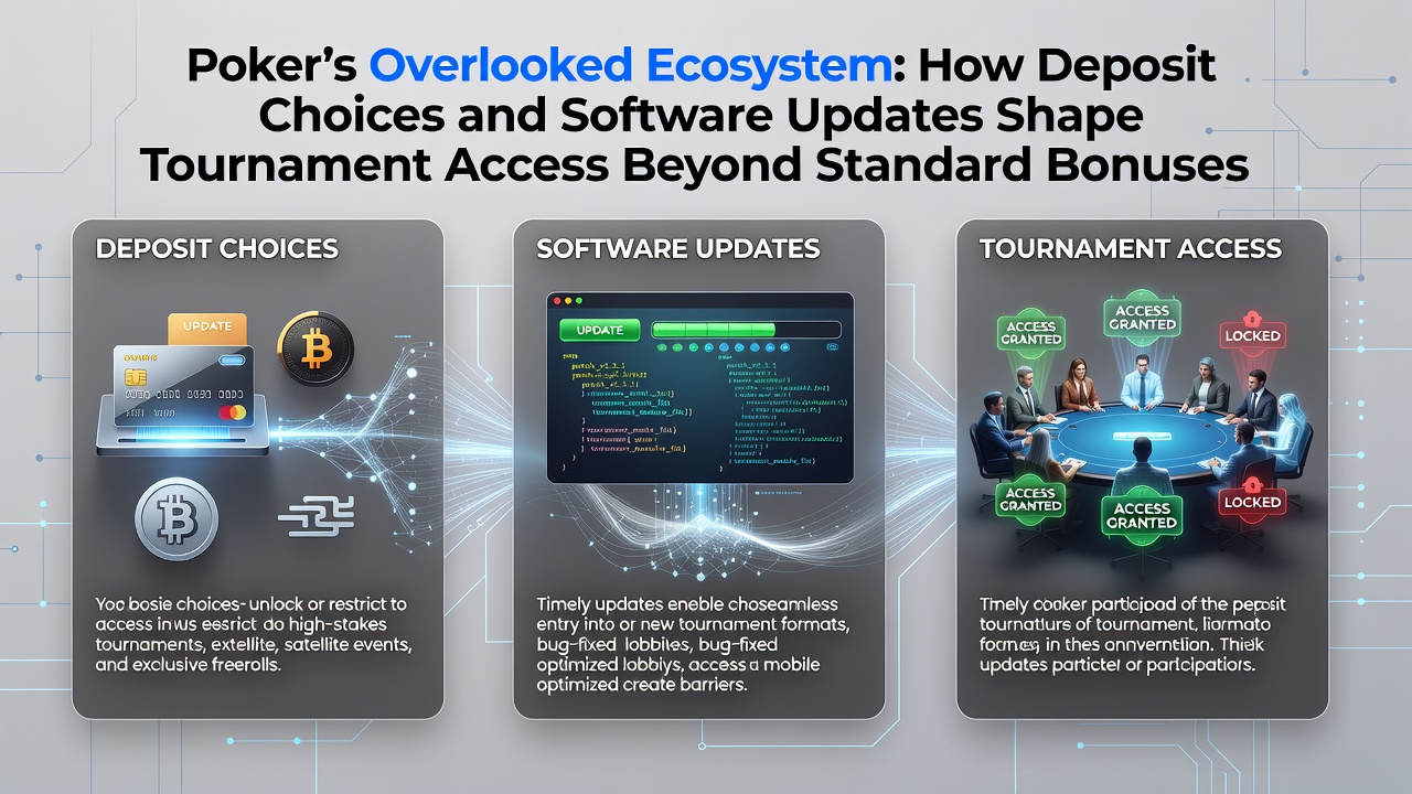 Poker players reviewing deposit options on various online platforms during a major tournament series
