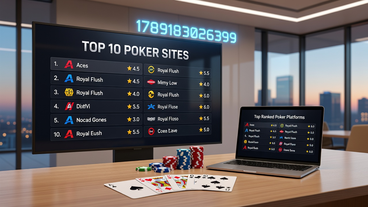 Comparison chart of poker site features and traffic statistics