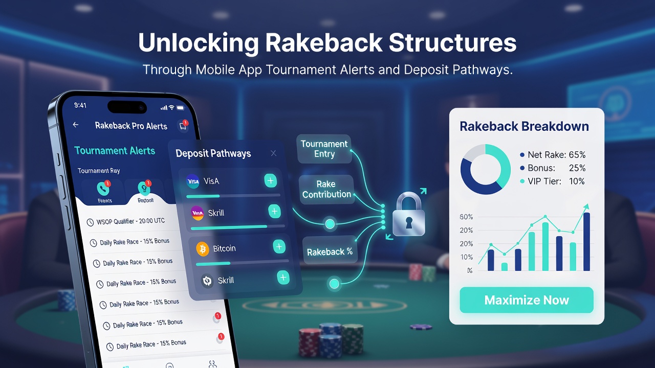 Close-up of poker tournament schedule with deposit confirmation screen in a mobile application